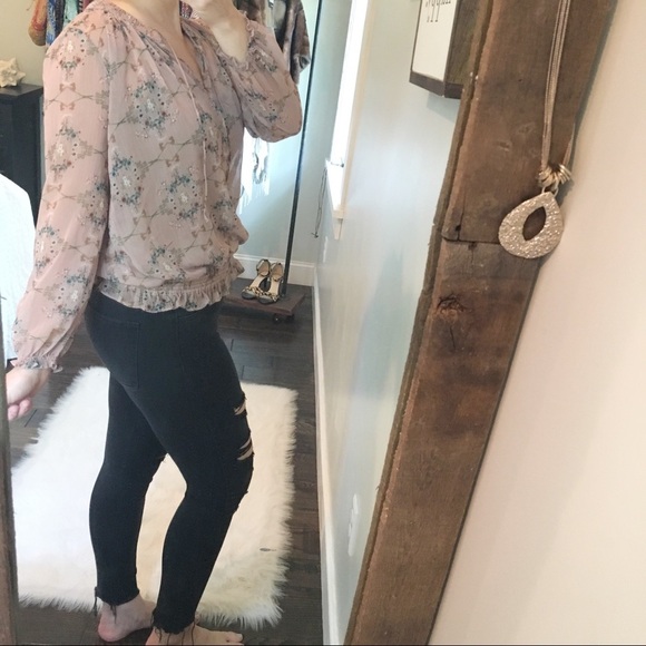 Zara Basic collection xsmall oversized boho blouse - Picture 4 of 5